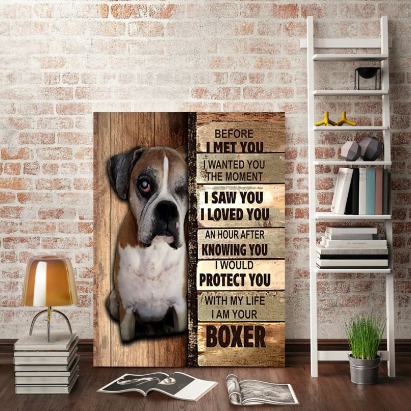 Personalized Before I Met You Boxer Pet Photo Canvas Wall Art