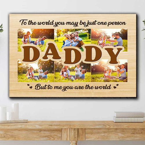 Personalized But To Me You're The World Canvas Wall Art – Gift for Dad