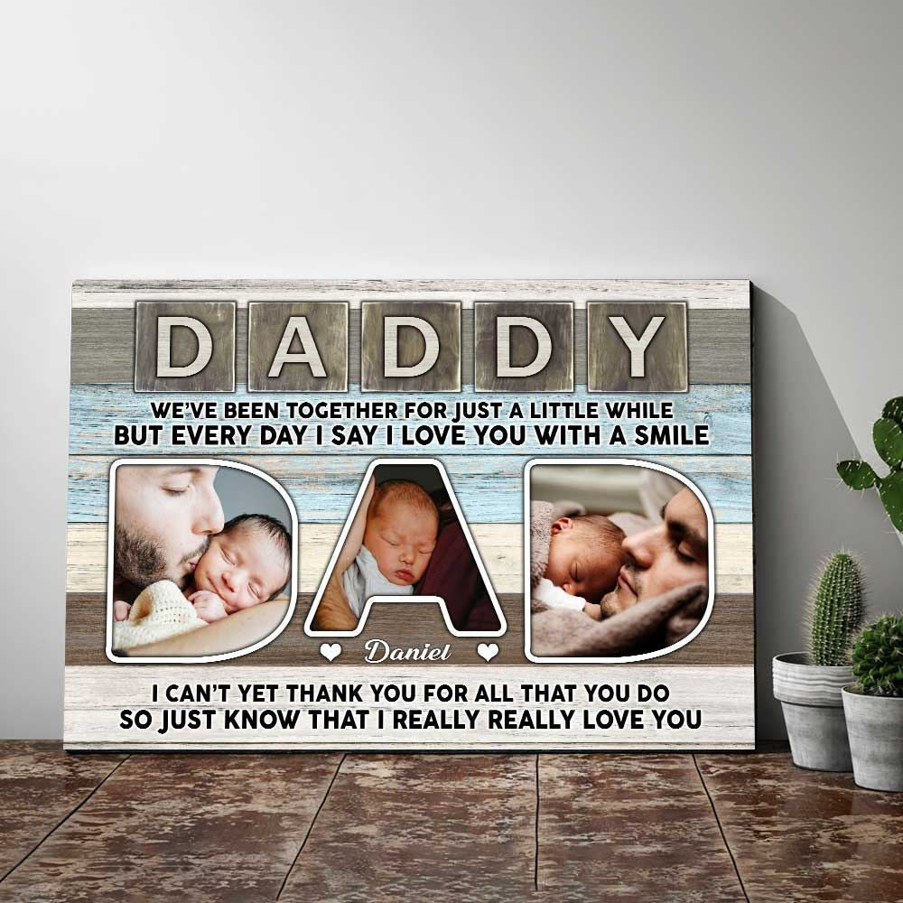 Personalized Daddy Thank You For All Father's Day Canvas Wall Art – Gift for Dad
