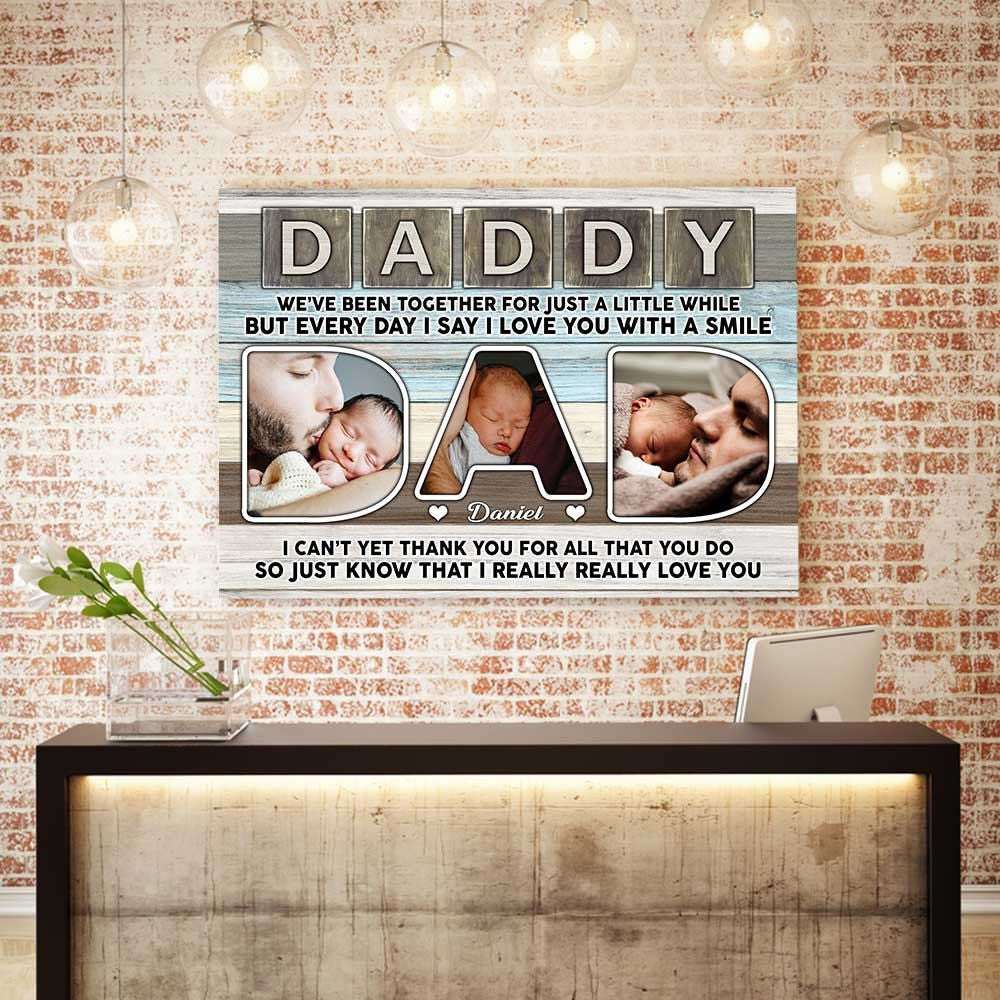 Personalized Daddy Thank You For All Father's Day Canvas Wall Art – Gift for Dad
