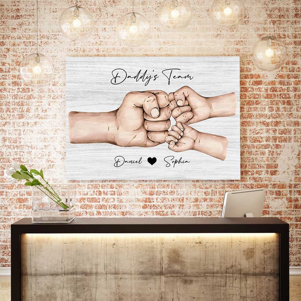 Personalized Daddy's Team Matte Canvas Wall Art – Gift for Dad