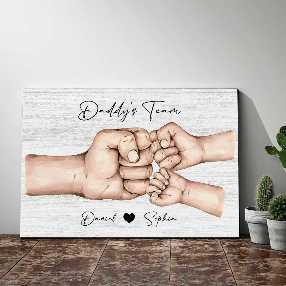 Personalized Daddy's Team Matte Canvas Wall Art – Gift for Dad
