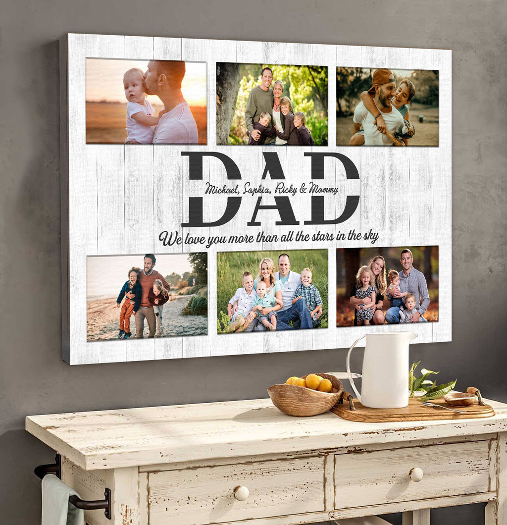 Personalized Family Canvas Wall Art - We Love You More Than All The Stars In The Sky