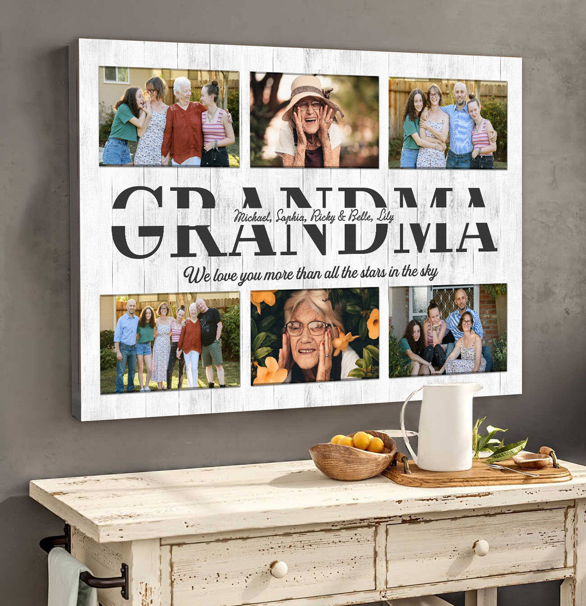 Personalized Family Canvas Wall Art - We Love You More Than All The Stars In The Sky