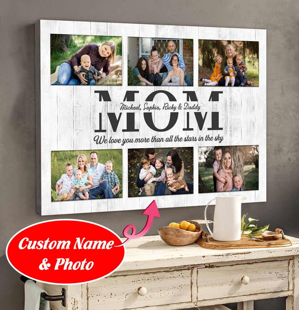 Personalized Family Canvas Wall Art - We Love You More Than All The Stars In The Sky