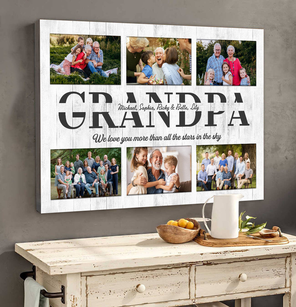 Personalized Family Canvas Wall Art - We Love You More Than All The Stars In The Sky