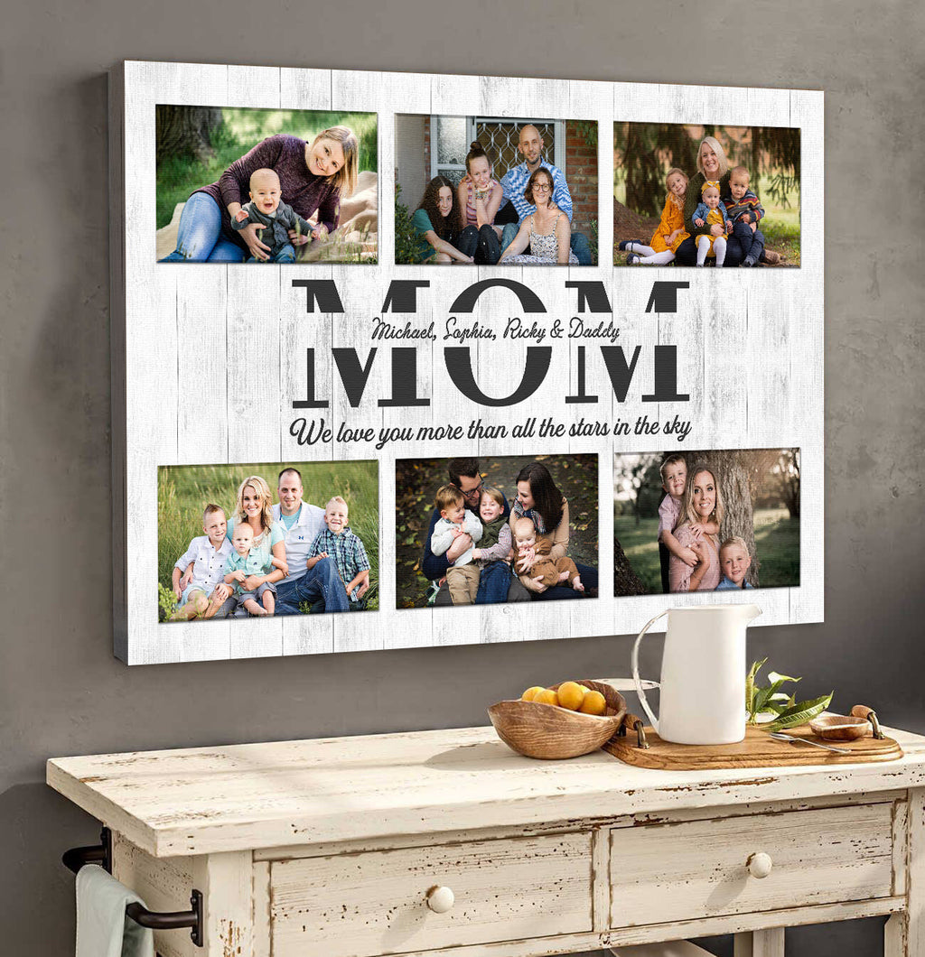 Personalized Family Canvas Wall Art - We Love You More Than All The Stars In The Sky
