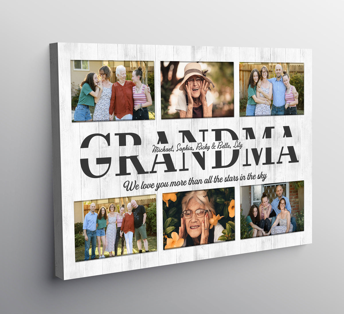 Personalized Family Canvas Wall Art - We Love You More Than All The Stars In The Sky