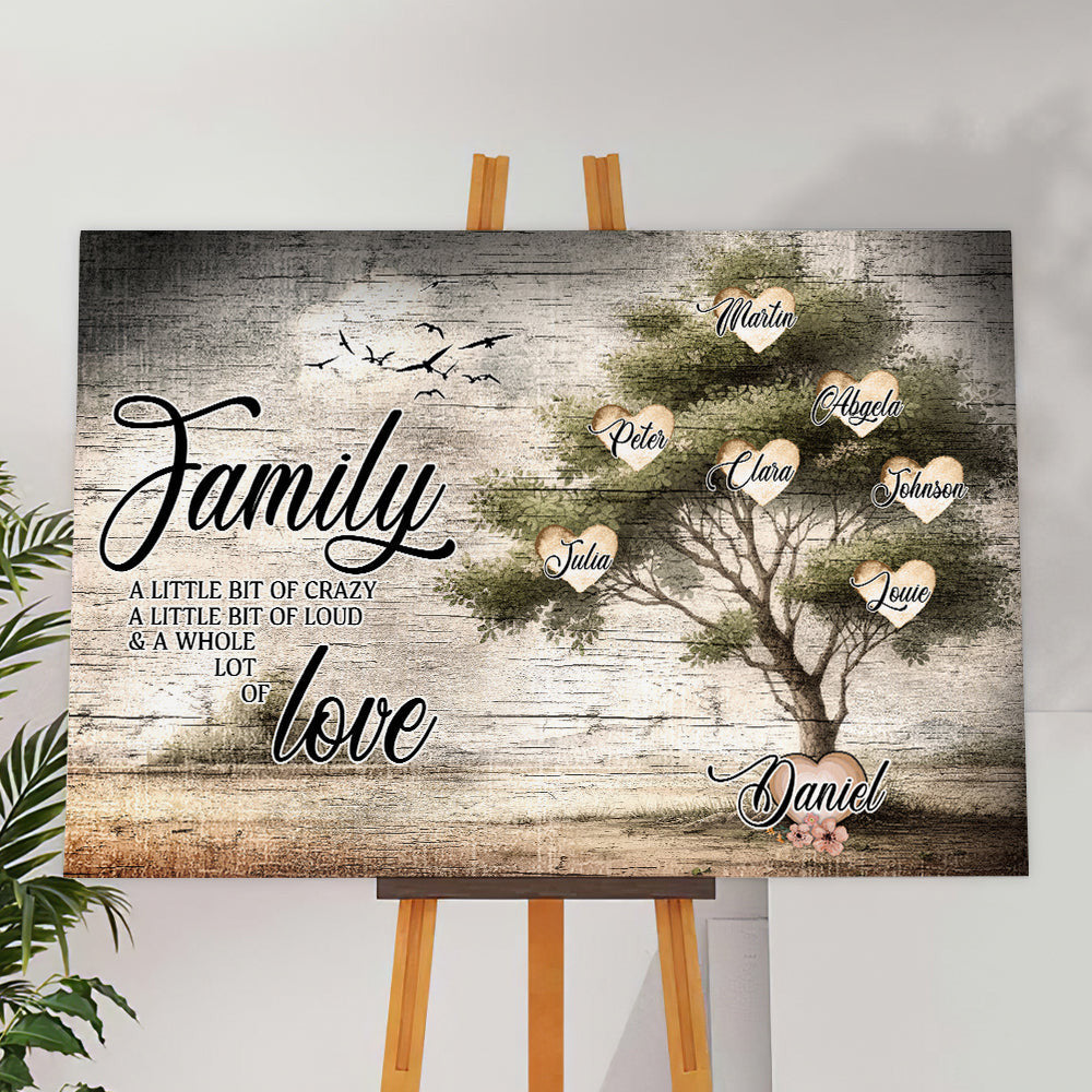 Personalized Family Love Tree Canvas Wall Art