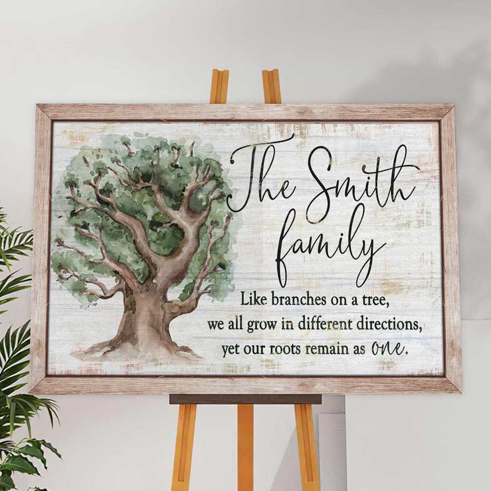 Personalized Family Roots Remain As One Canvas Wall Art