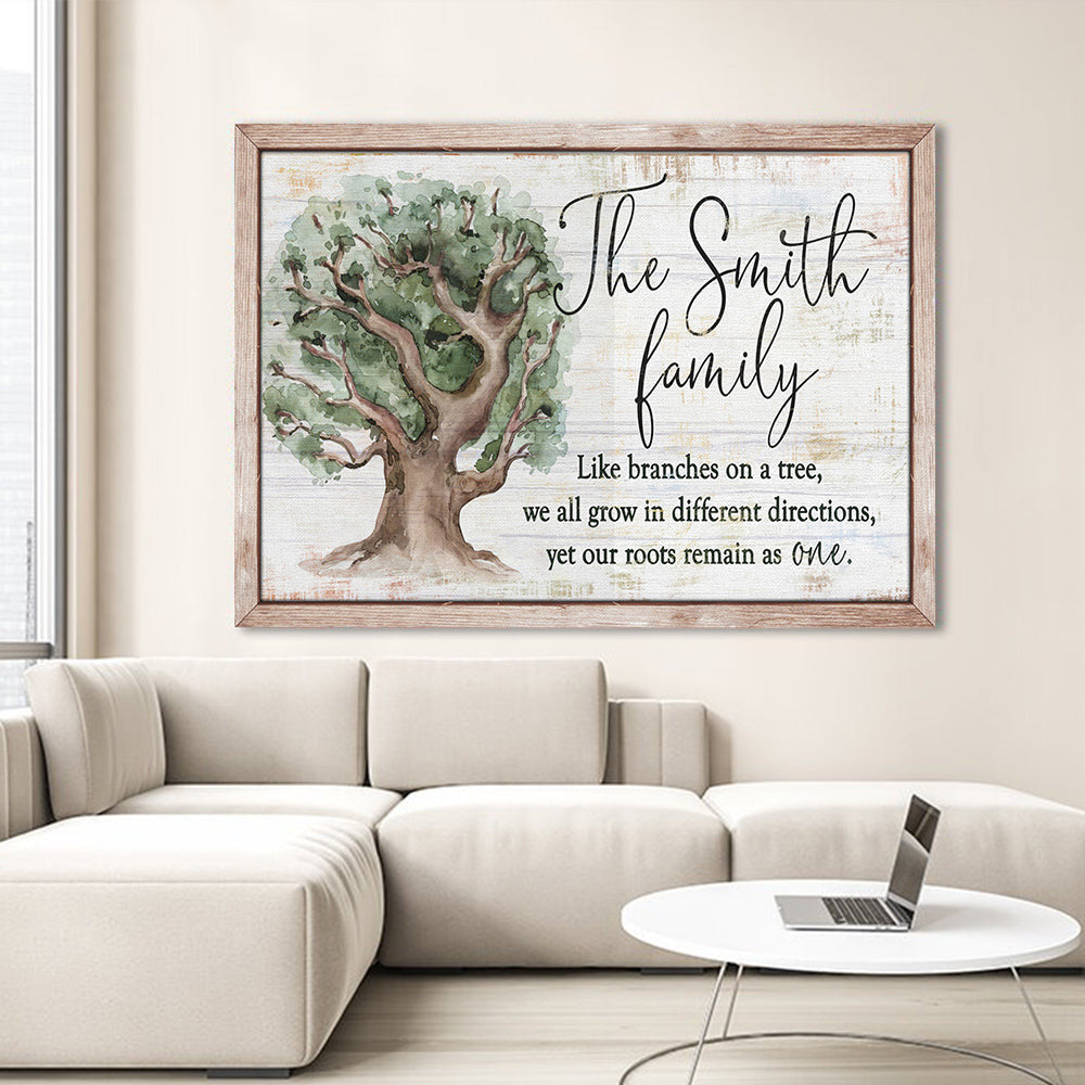 Personalized Family Roots Remain As One Canvas Wall Art – Family Home Decor