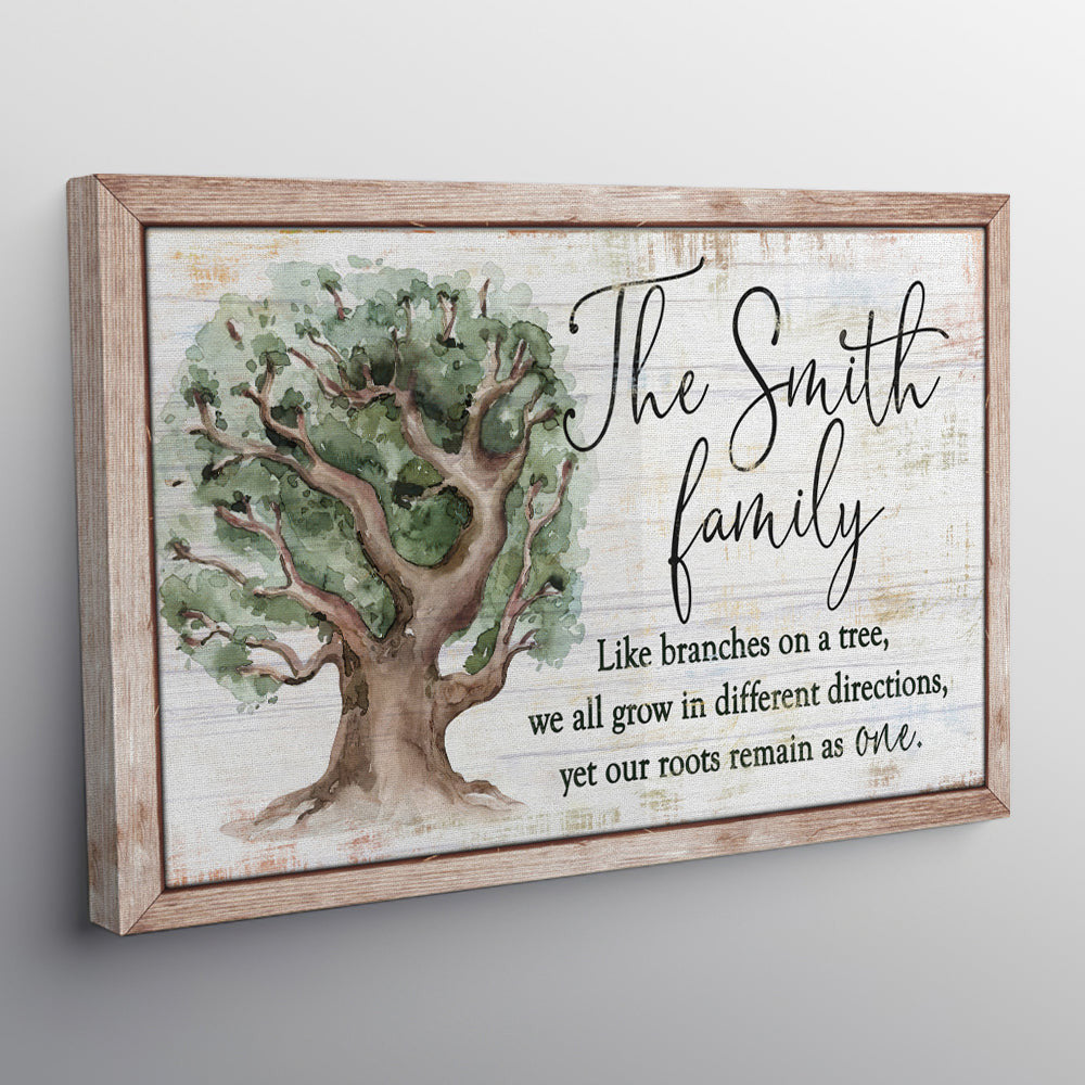 Personalized Family Roots Remain As One Canvas Wall Art