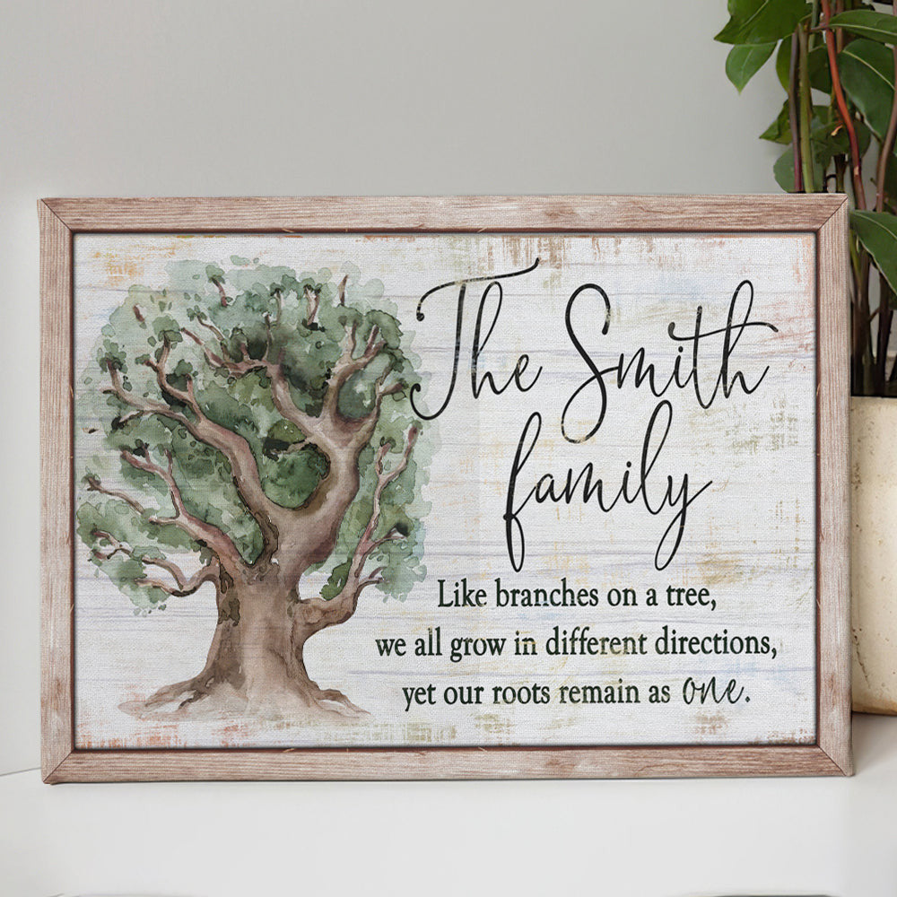 Personalized Family Roots Remain As One Canvas Wall Art – Family Home Decor