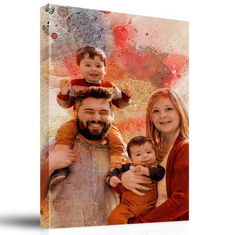 Personalized Family Watercolor Canvas Wall Art – Family Home Decor