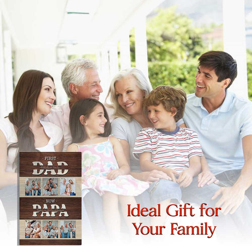 Personalized First Dad Now Grandpa Canvas Wall Art – Gift for Dad