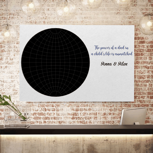 Personalized Father's Day Star Map Canvas Wall Art – Gift for Dad