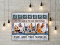 Personalized Grandpa You Are The World Fathers Day Canvas
