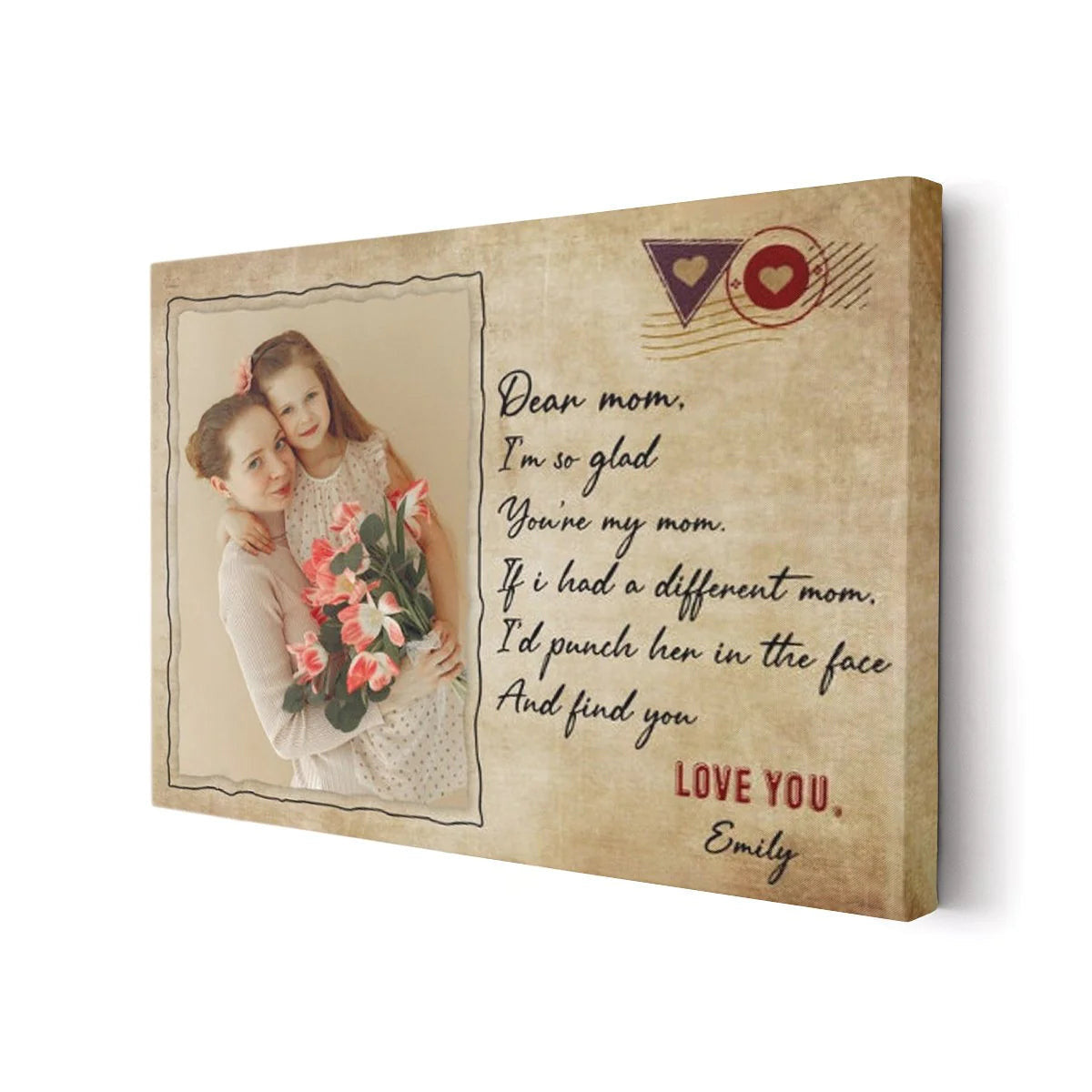 Personalized Im So Glad Youre My Mom Canvas Wall Art