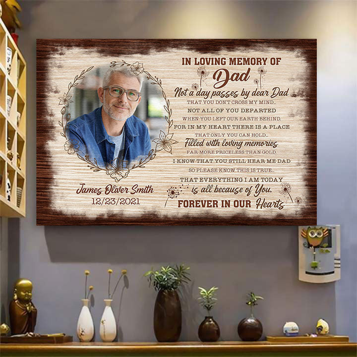 Personalized In Loving Memory Of Dad Matte Canvas - Memorial Gift, Dad In Heaven