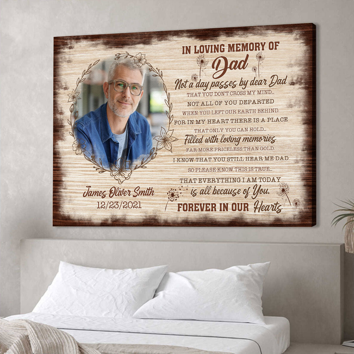 Personalized In Loving Memory Of Dad Matte Canvas - Memorial Gift, Dad In Heaven
