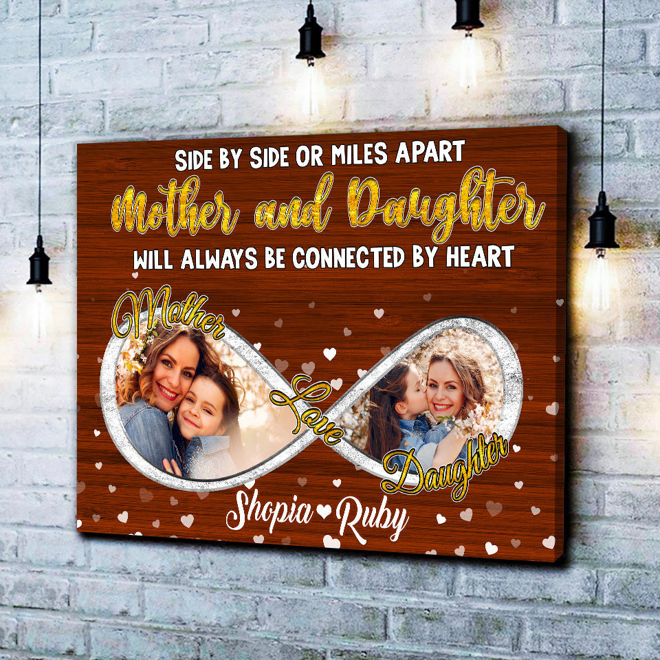 Personalized Infinity Love Mother And Daughter Canvas Wall Art – Gift for Mom