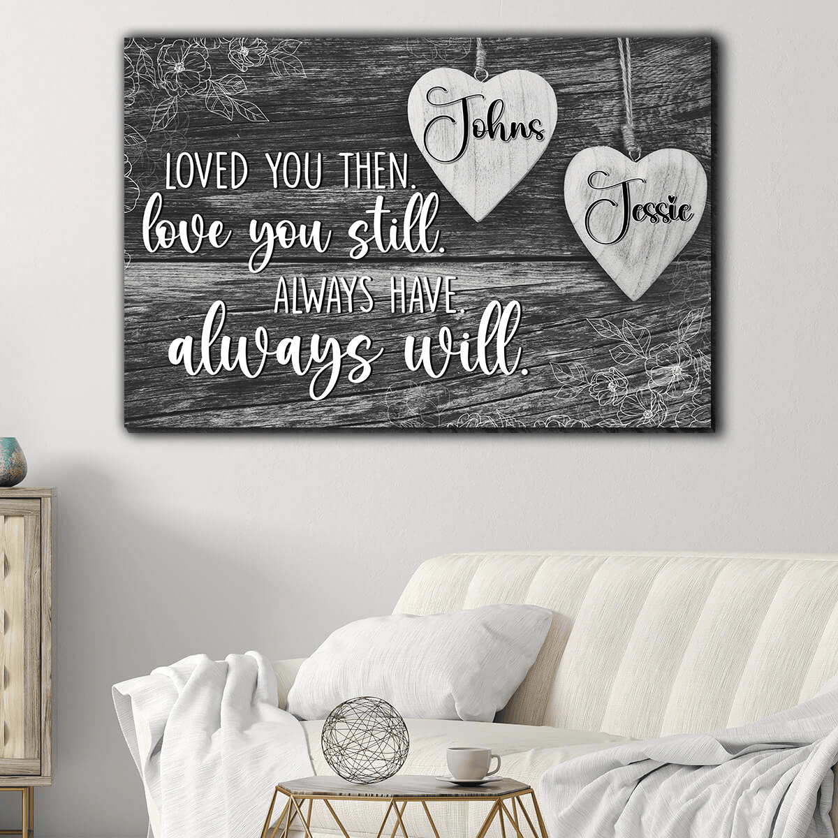 Personalized Loved You Then Love You Still Canvas Wall Art - Family Canvas, Love Canvas