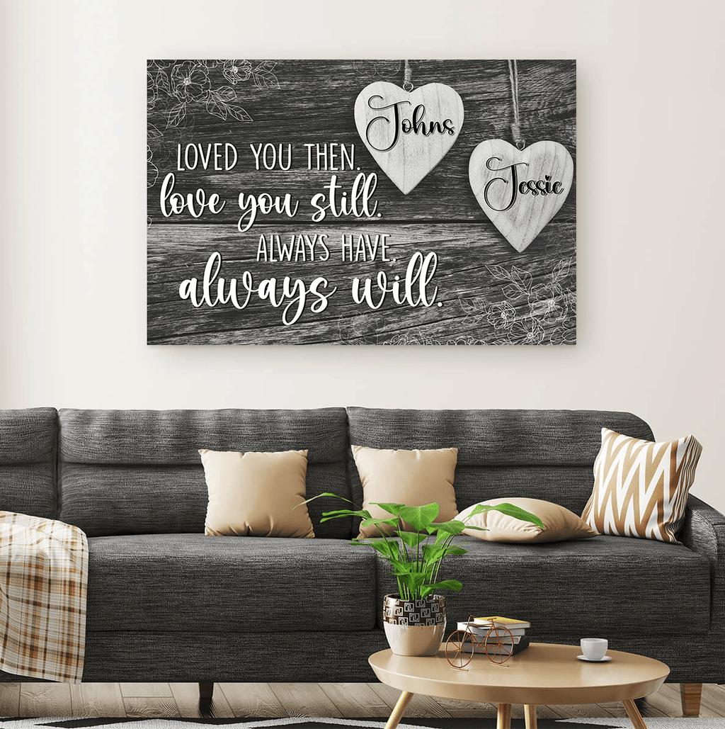 Personalized Loved You Then Love You Still Canvas Wall Art - Family Canvas, Love Canvas