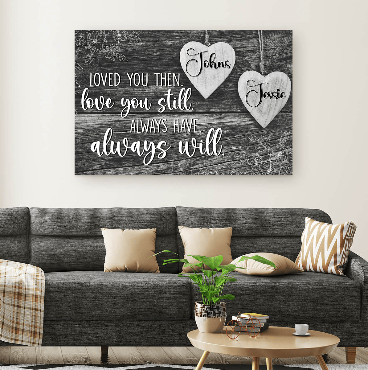 Personalized Loved You Then Love You Still Canvas Wall Art - Family Canvas, Love Canvas