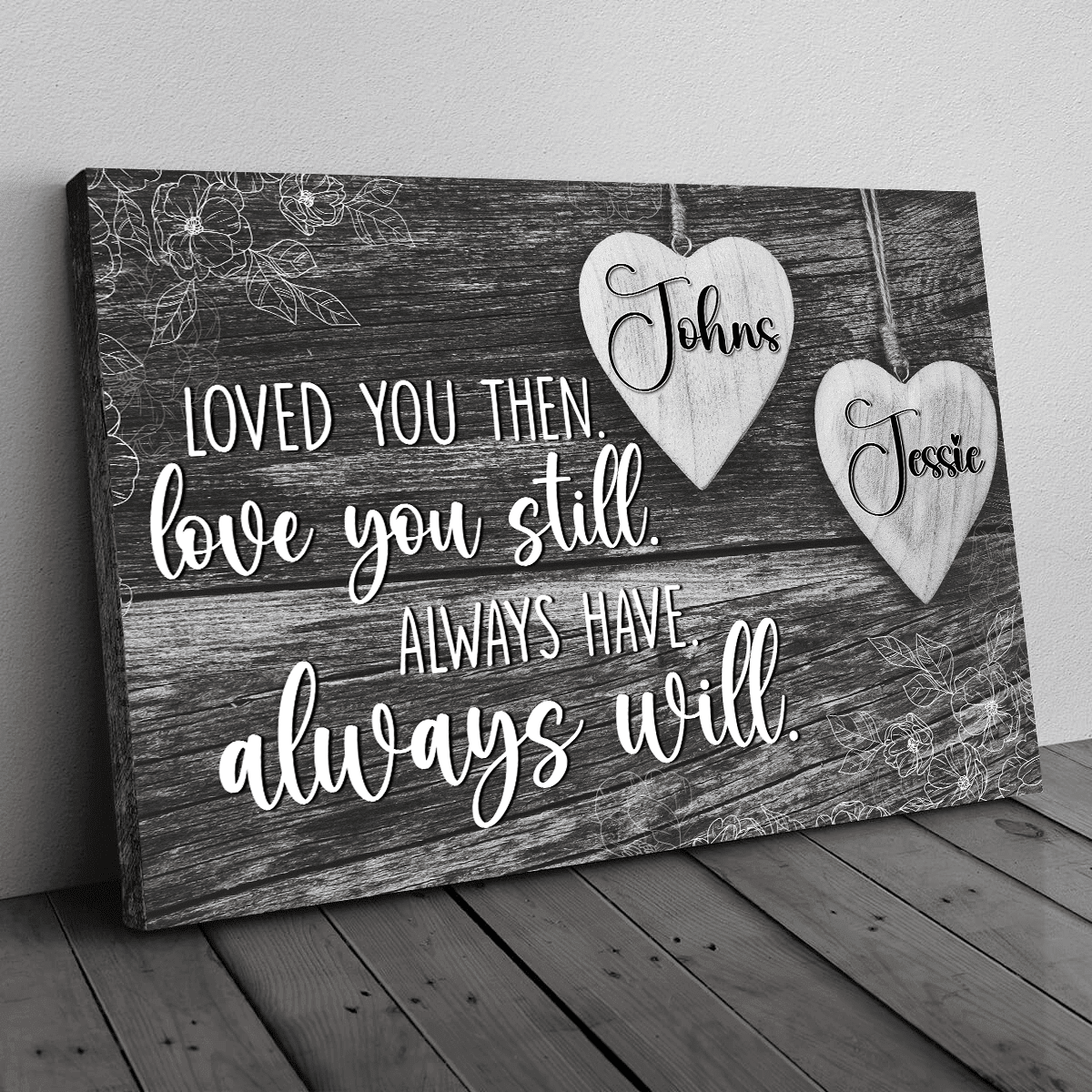 Personalized Loved You Then Love You Still Canvas Wall Art - Family Canvas, Love Canvas