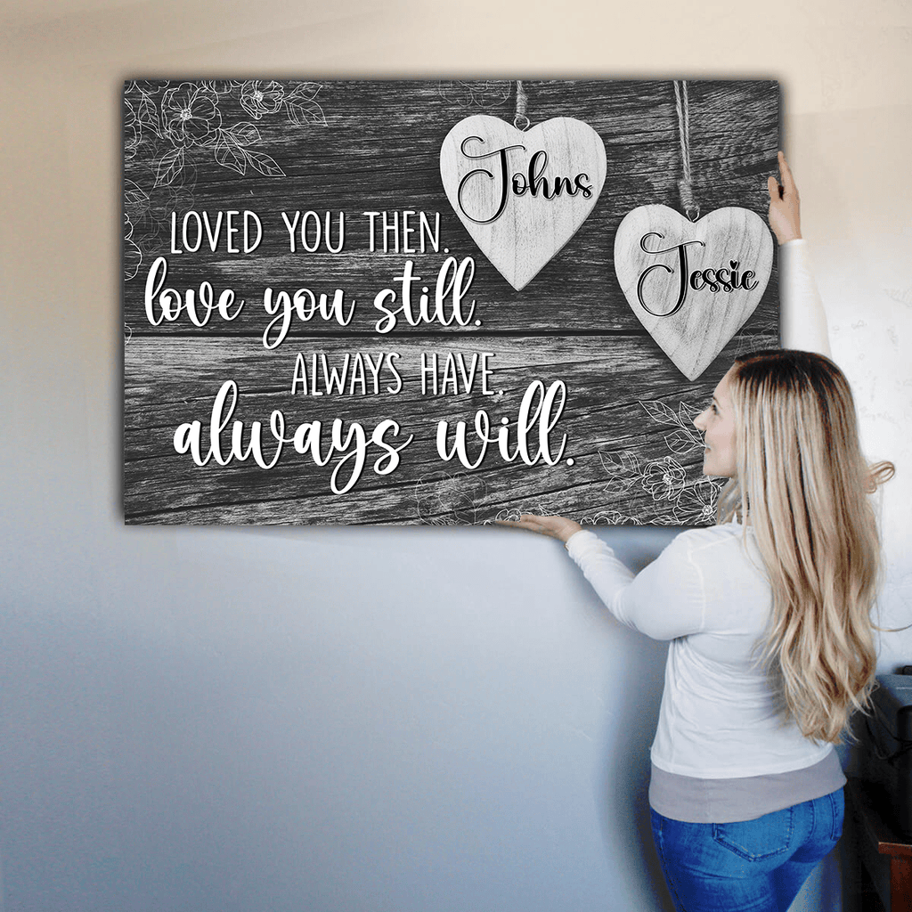 Personalized Loved You Then Love You Still Canvas Wall Art - Family Canvas, Love Canvas