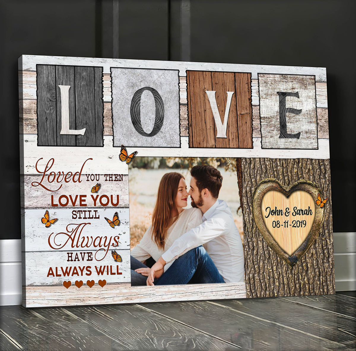 Personalized Loved You Then Love You Still Canvas Wall Art - Wall Art For Couple