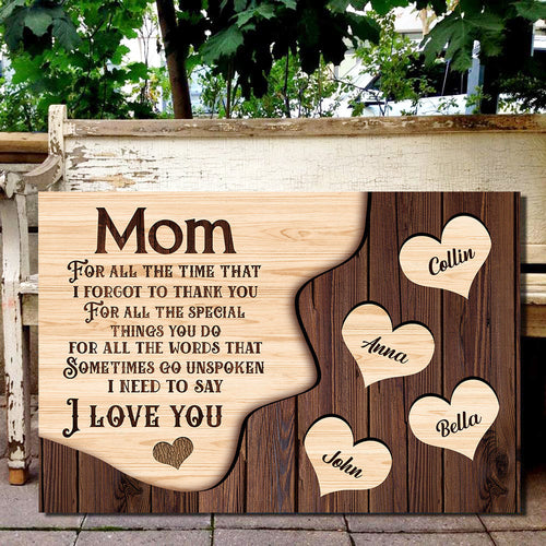 Personalized Mom I Need To Say I Love You Canvas Wall Art – Gift for Mom