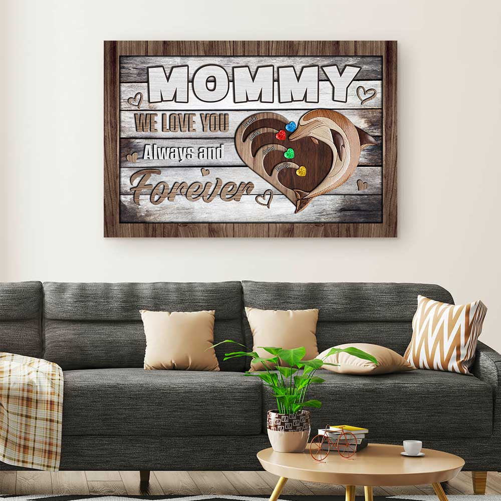 Personalized Mommy We Love You Forever Canvas Wall Art - Gift For Mothers Day
