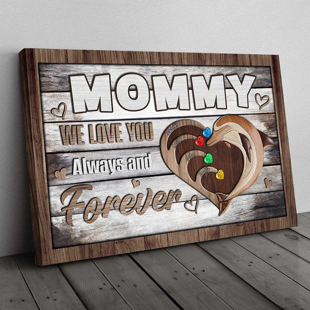 Personalized Mommy We Love You Forever Canvas Wall Art - Gift For Mothers Day