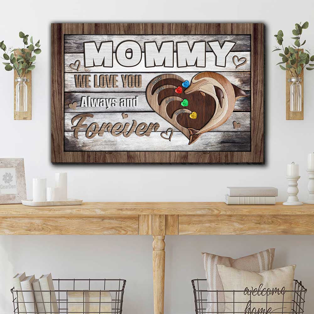 Personalized Mommy We Love You Forever Canvas Wall Art - Gift For Mothers Day