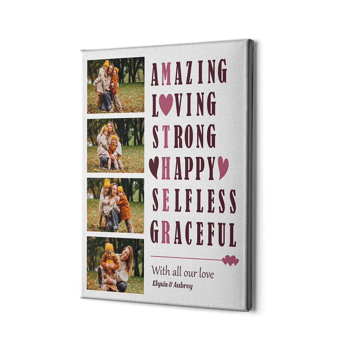 Personalized Mothers day Family Canvas Wall Art