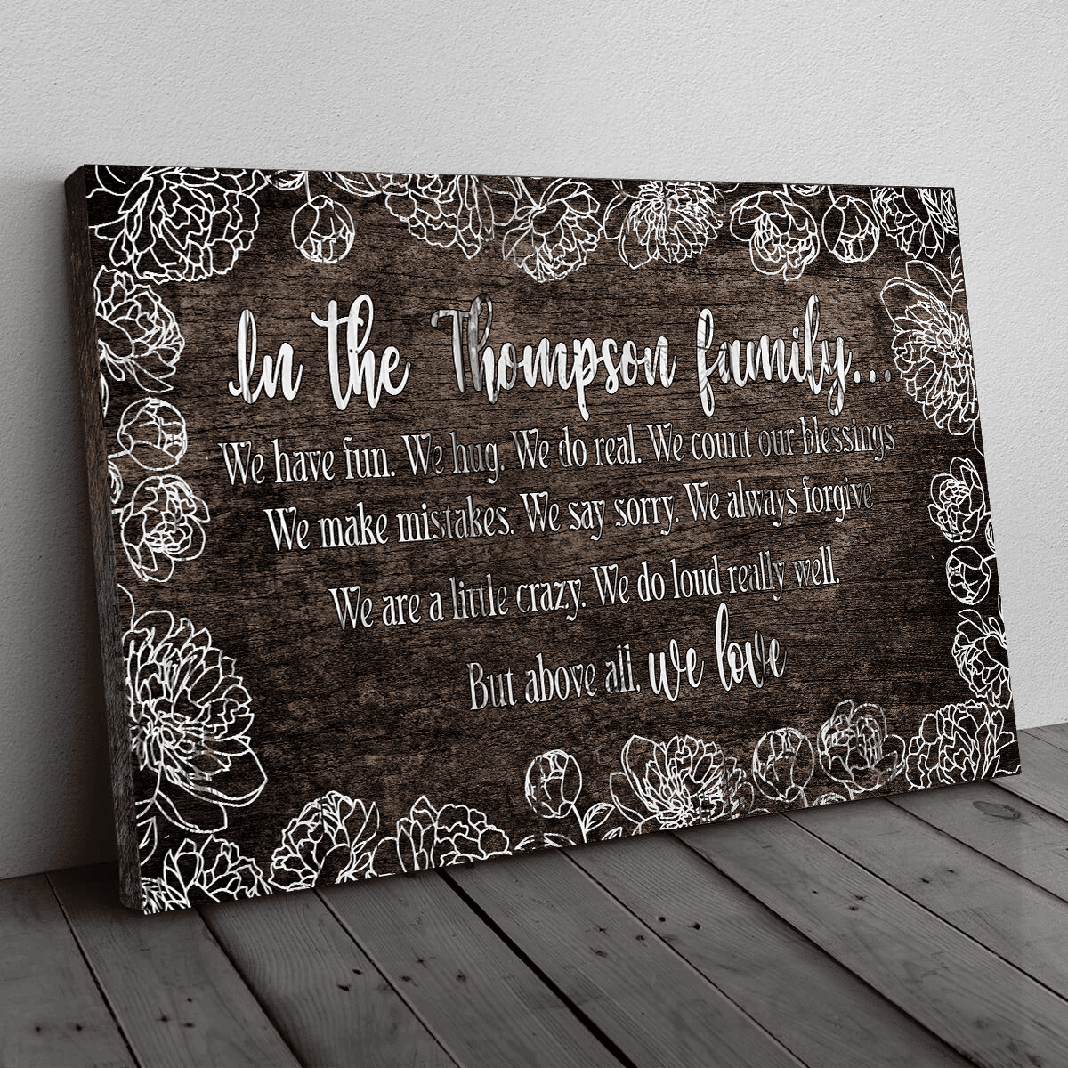 Personalized Name Family We Love Canvas Wall Art