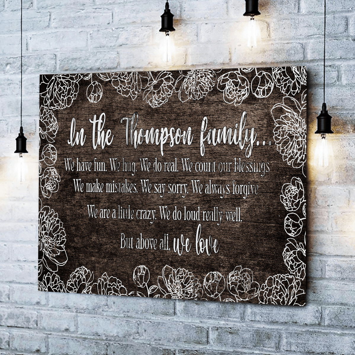 Personalized Name Family We Love Canvas Wall Art