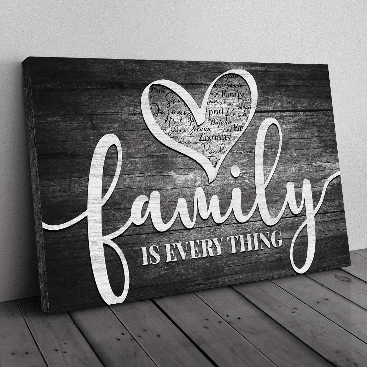 Personalized Names Family Is Everything Canvas Wall Art