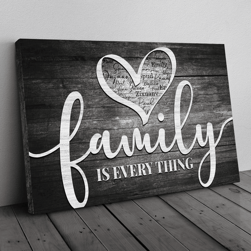 Personalized Names Family Is Everything Canvas Wall Art – Family Home Decor