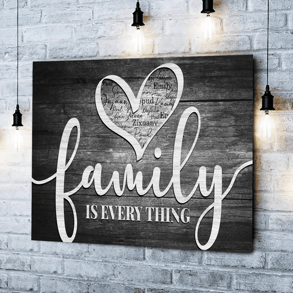 Personalized Names Family Is Everything Canvas Wall Art