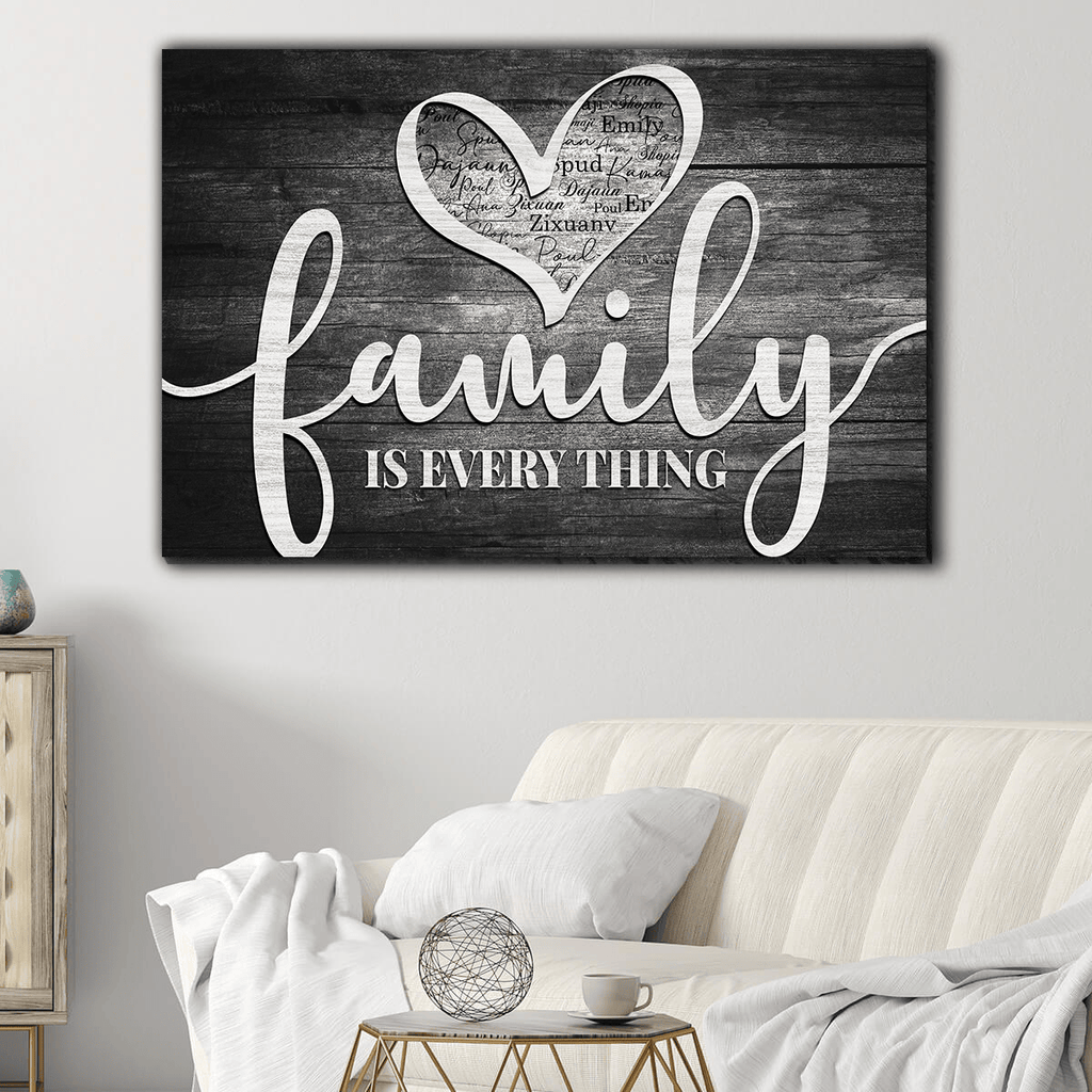 Personalized Names Family Is Everything Canvas Wall Art
