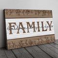 Personalized Names Family Joined By Love Canvas Wall Art