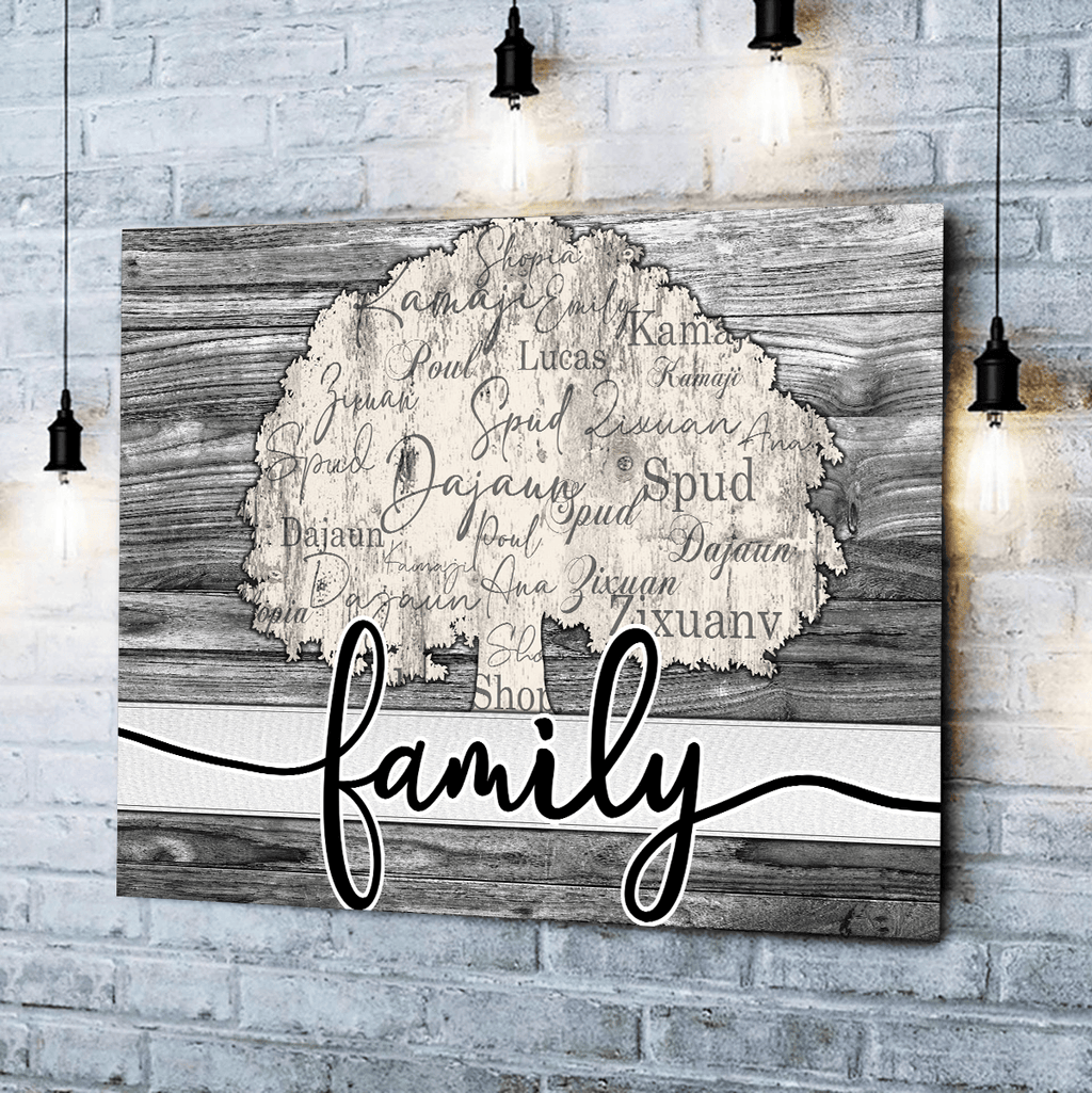 Personalized Names On Tree Family Canvas Wall Art
