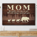 Personalized No Matter How Big We Get Bear Family Canvas Wall Art - Gift For Mom