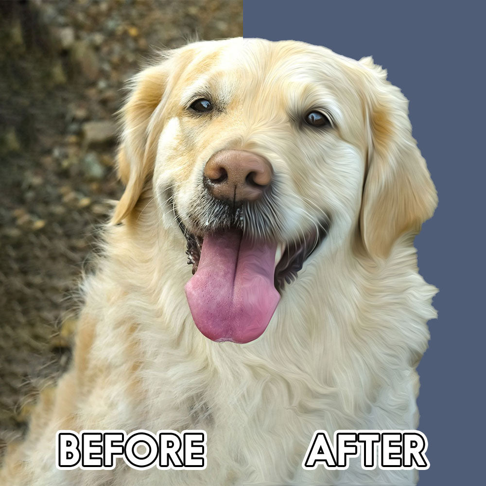 Personalized Pet Portrait Oil Painting Effect Canvas Wall Art