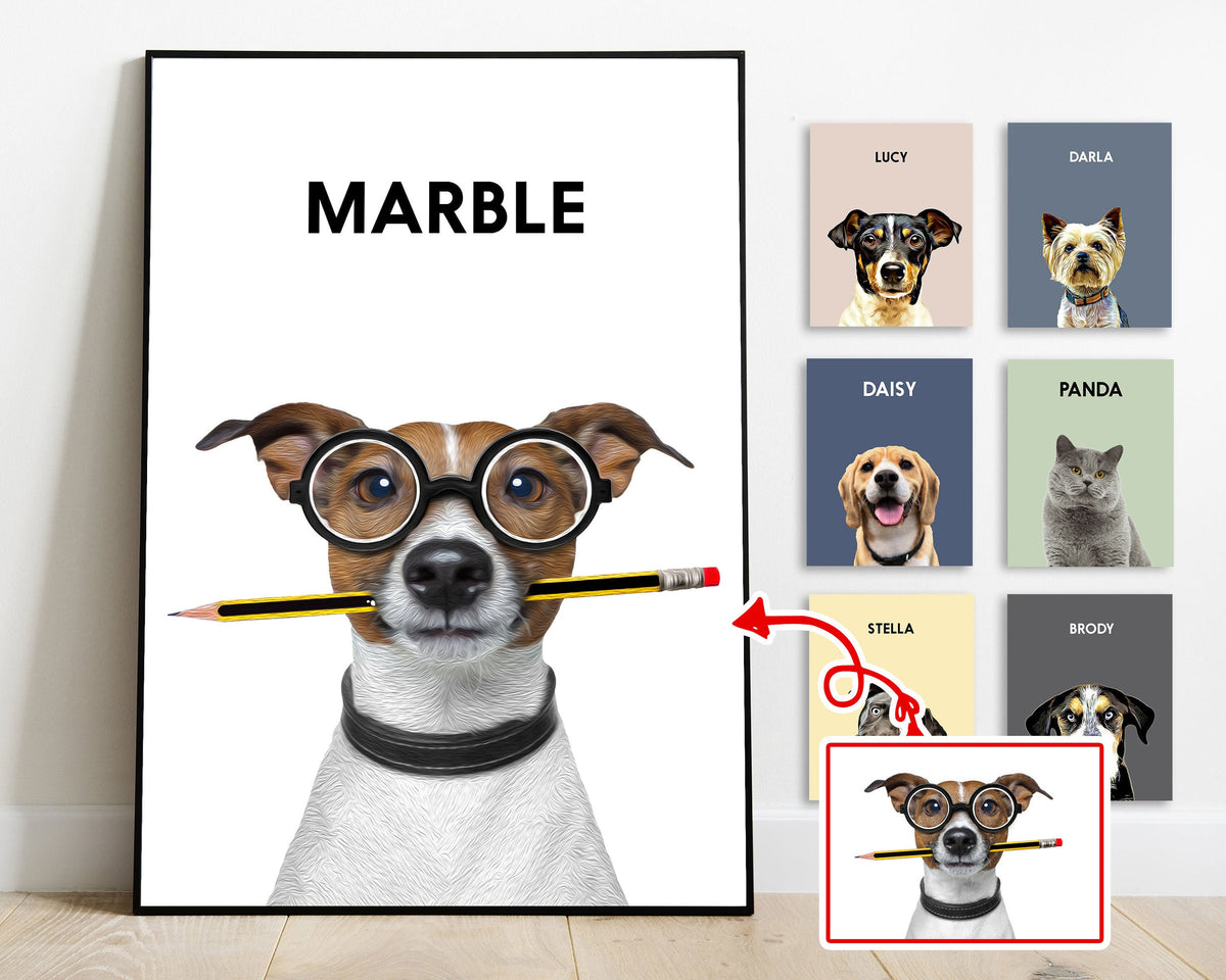 Personalized Pet Portrait Oil Painting Effect Canvas Wall Art