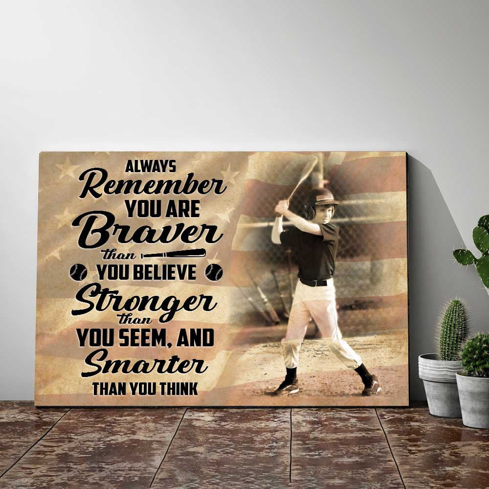 Personalized Photo Always Remember You Are Brave Canvas Wall Art