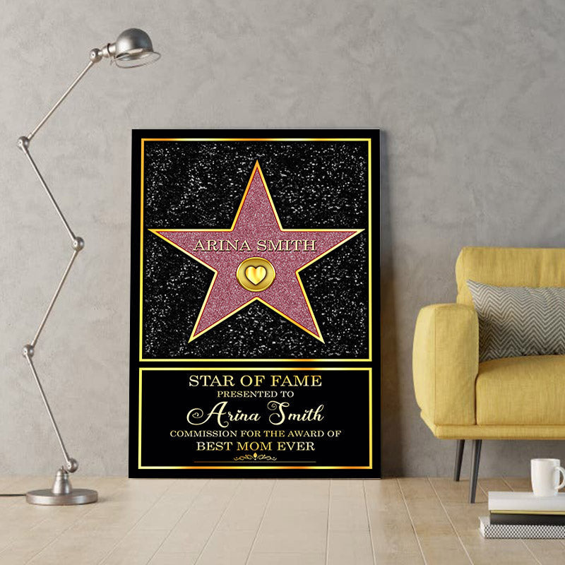 Personalized Star Of Fame Family Gift Wall Art Canvas