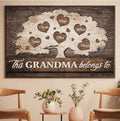 Personalized This Grandma Belongs To Canvas Wall Art